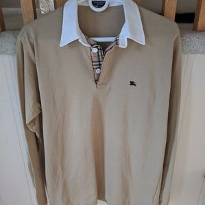 Burberry Long Sleeve Mens w BB Tartan Plaid Collar